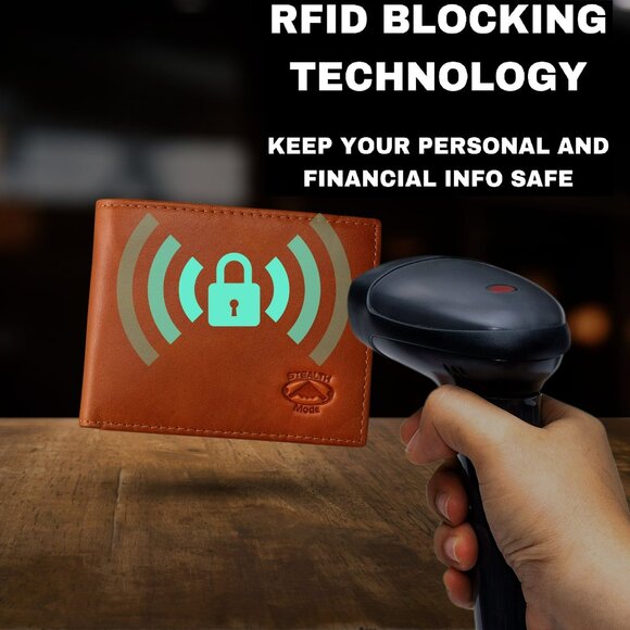 Stealth Mode Leather Bifold Men's Wallet - NEW - Picture 6 of 6